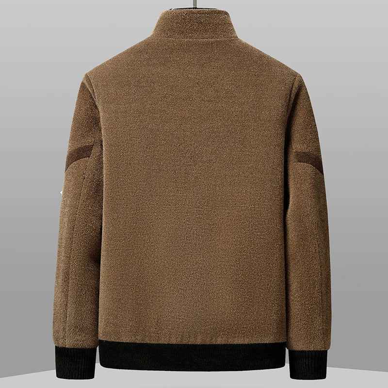 Frottee mit Farbblock-Kragen aus Samt