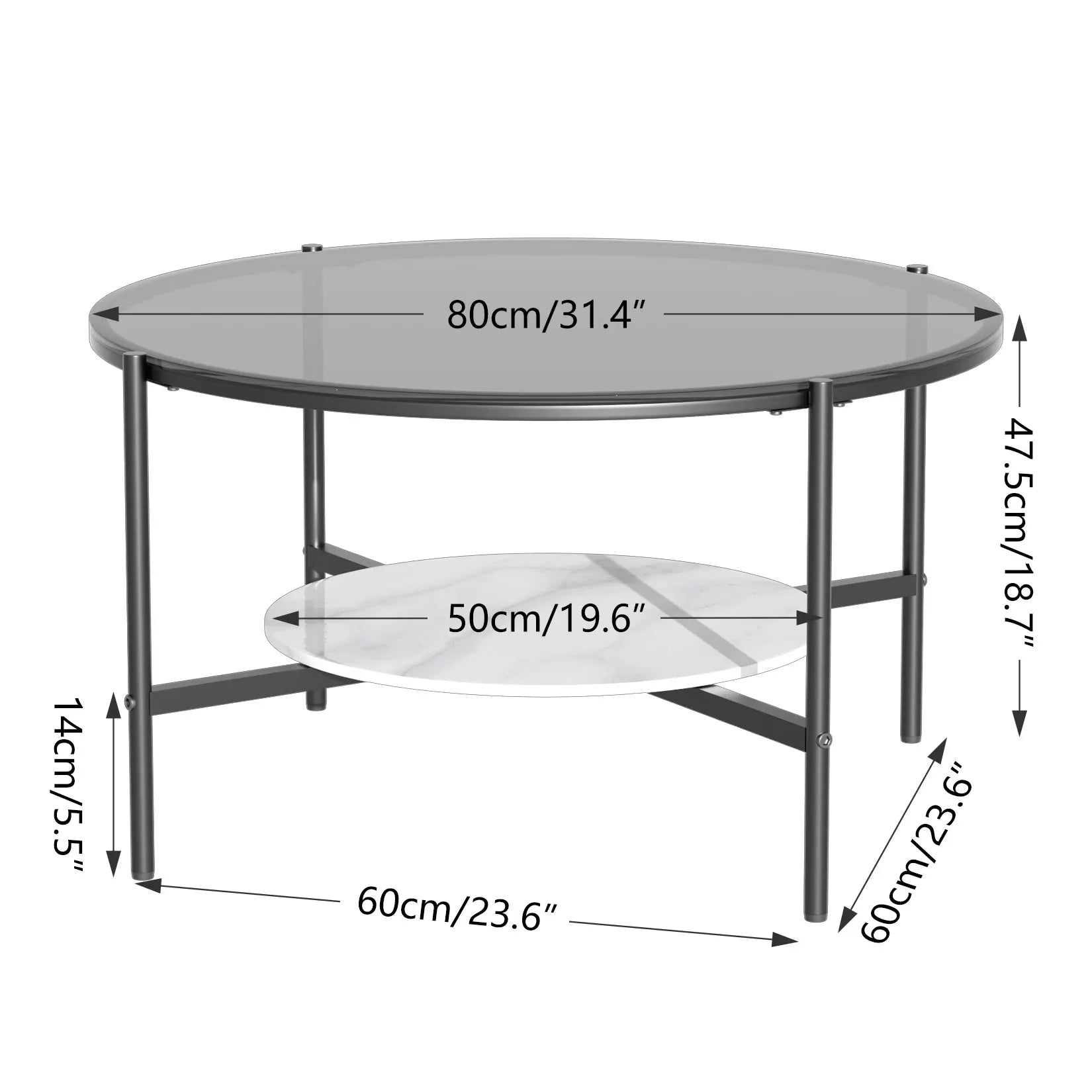 Nirelia – Eleganter Glastisch mit Schieferakzenten und modernem Zweischichtdesign