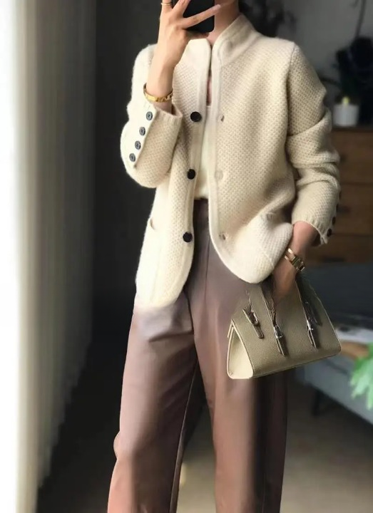 Women's Soft Cashmere-Style Button Cardigan