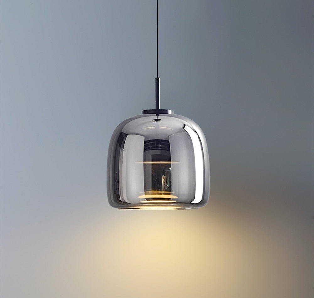 Luxus Glas & Metall Pendelleuchte - Elegante Hängeleuchte