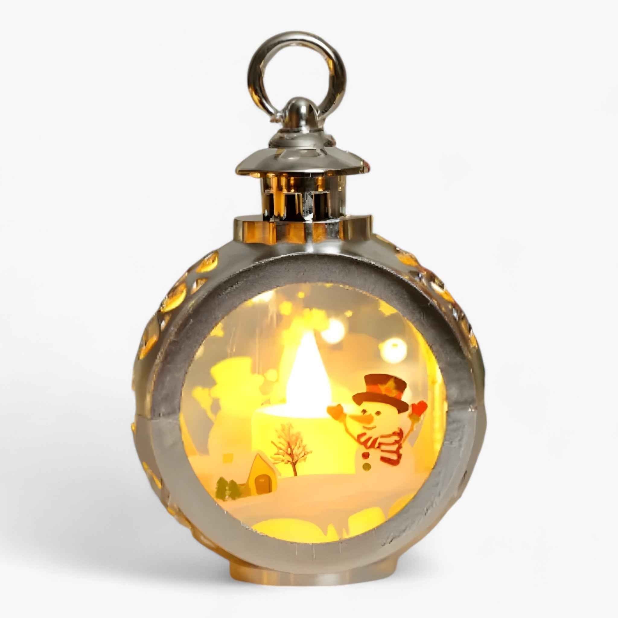 Julien | Julsnögubbelys mit simuliertem Feuer – Energieeffiziente LED-Lichter für Außendekoration zu Weihnachten