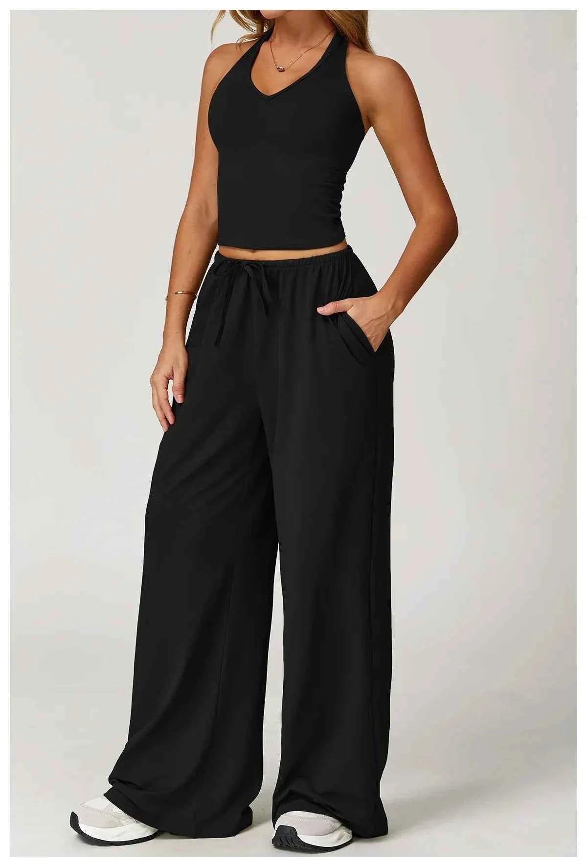 Eleanor Damen Winter Casual-Hosen mit weitem Bein und lockerer Passform