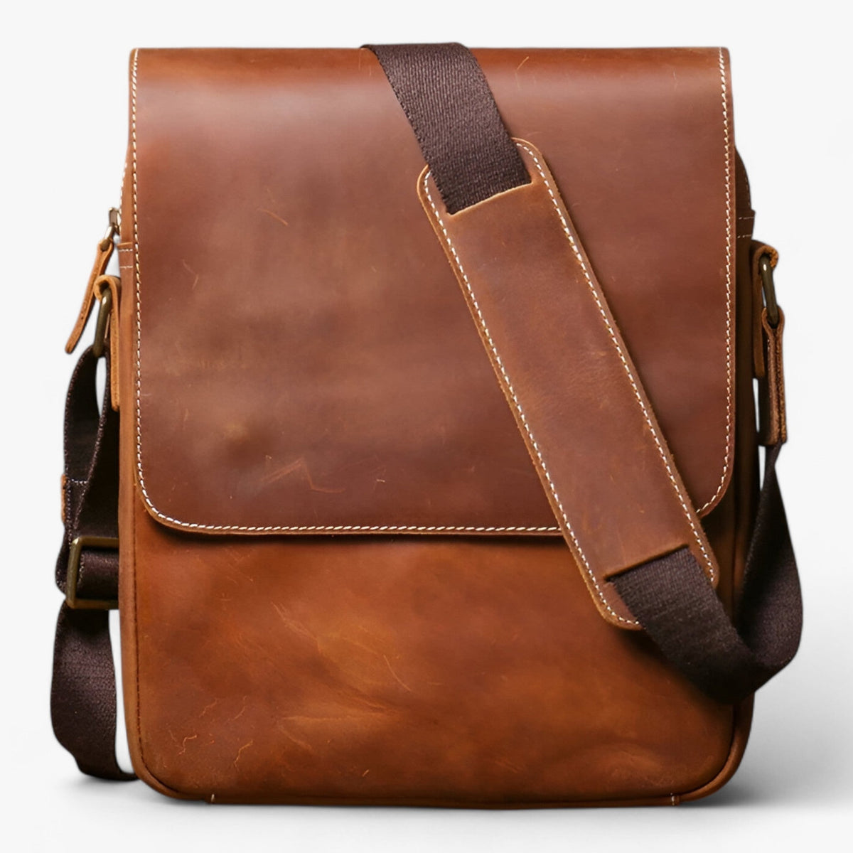 Kompakte Crazy-Horse-Leder Vintage Umhängetasche