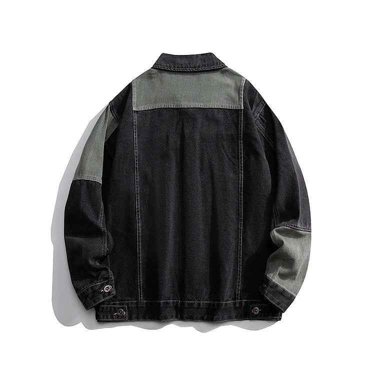 Jacquard-Denim-Jacke - Stilvolles Patchwork-Design