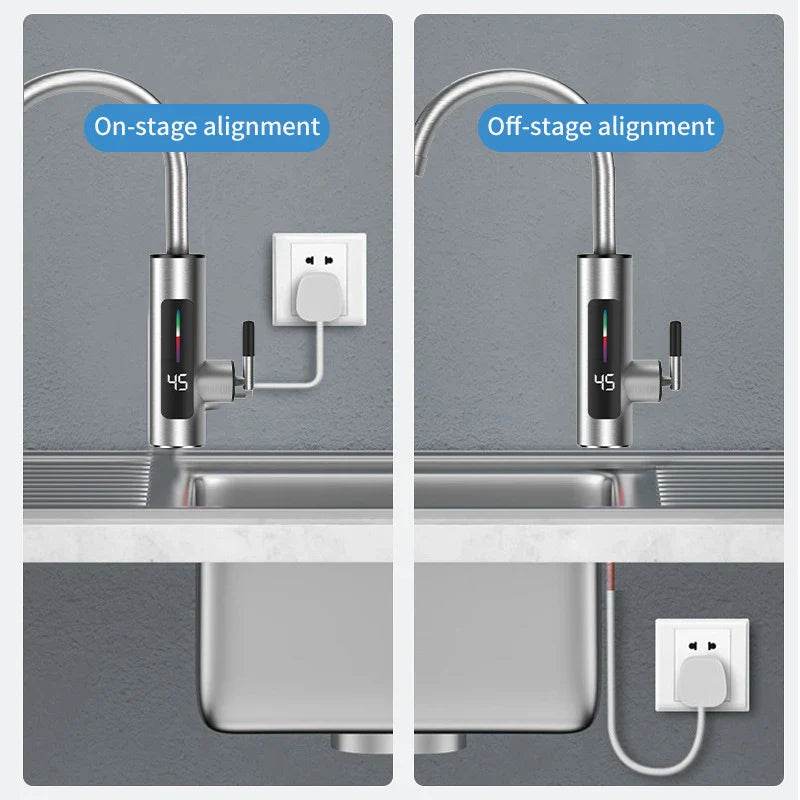 Zarenthea - Luxus Elektrischer Küchenhahn mit Durchflusswärmer 3000W aus Edelstahl für Effizienz und Eleganz
