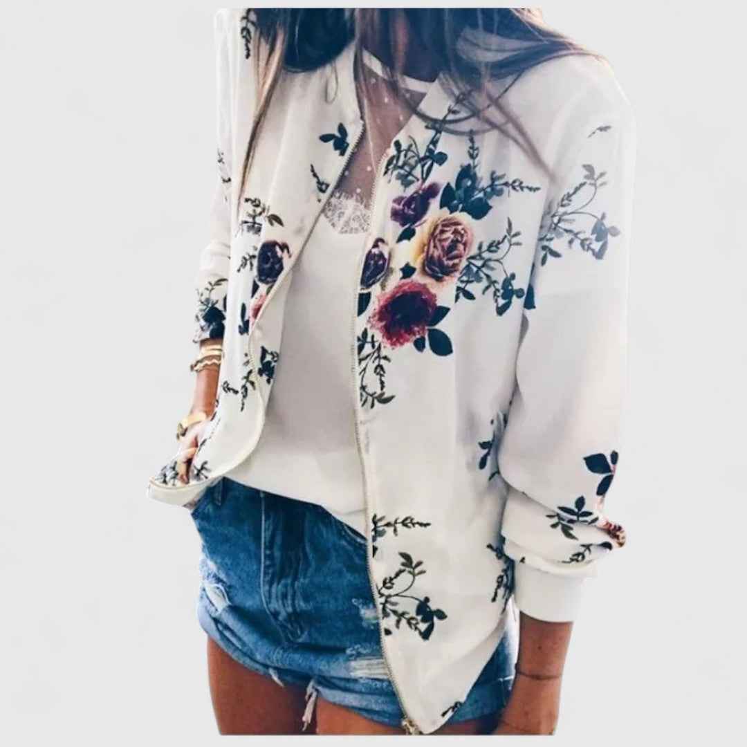 Margot – Schicker Blumen-Bomber-Cardigan für einen stilvollen Look