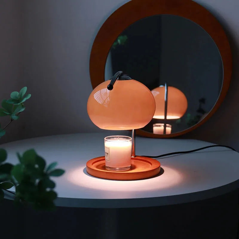 Vintage-Glas-Tischlampe im Bauhaus-Stil – Verstellbare LED und elegantes Design