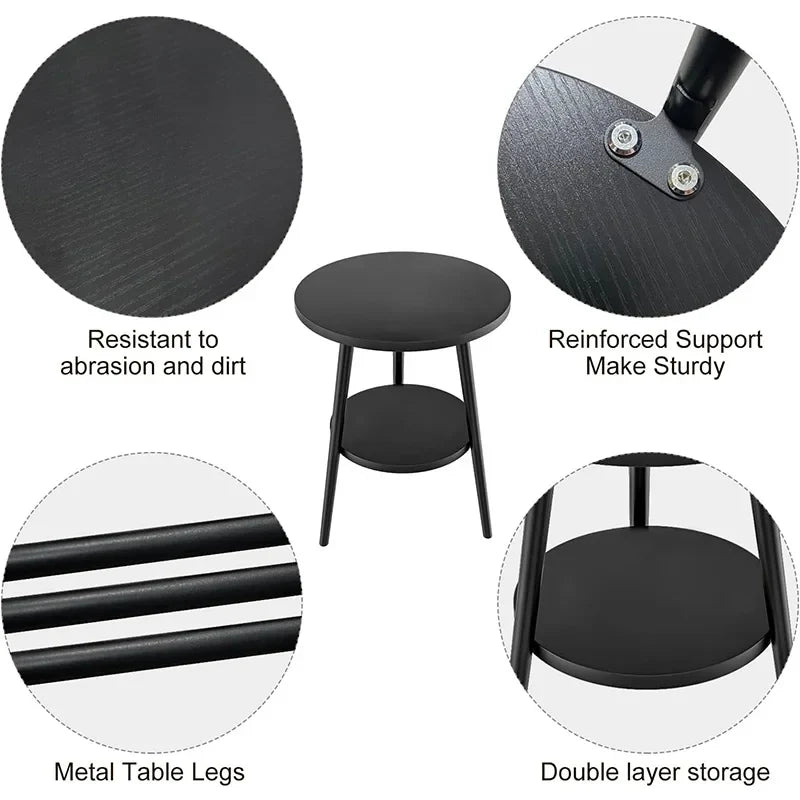 Cirenya - Stilvolle runde Zweiteilige Beistelltisch mit modernem Design für ein elegantes Wohnzimmer