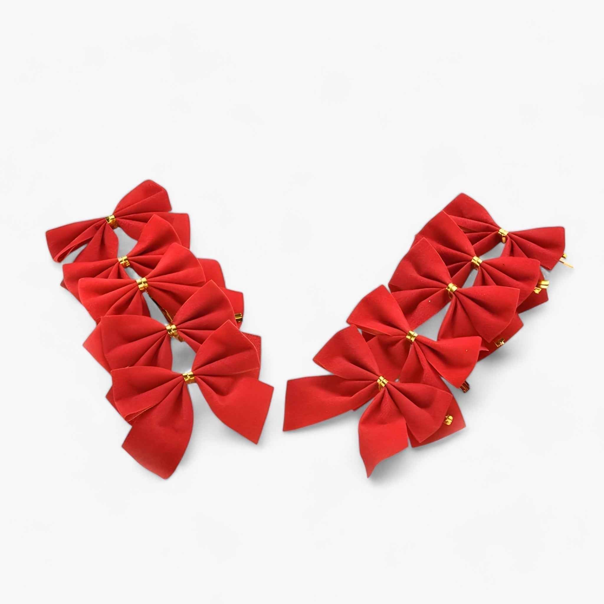 Festliche und elegante Weihnachtsstrickbänder – 12 Rote Dekorationen für den Weihnachtsbaum