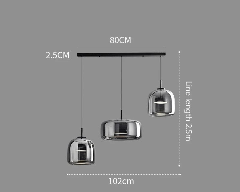 Luxus Glas & Metall Pendelleuchte - Elegante Hängeleuchte