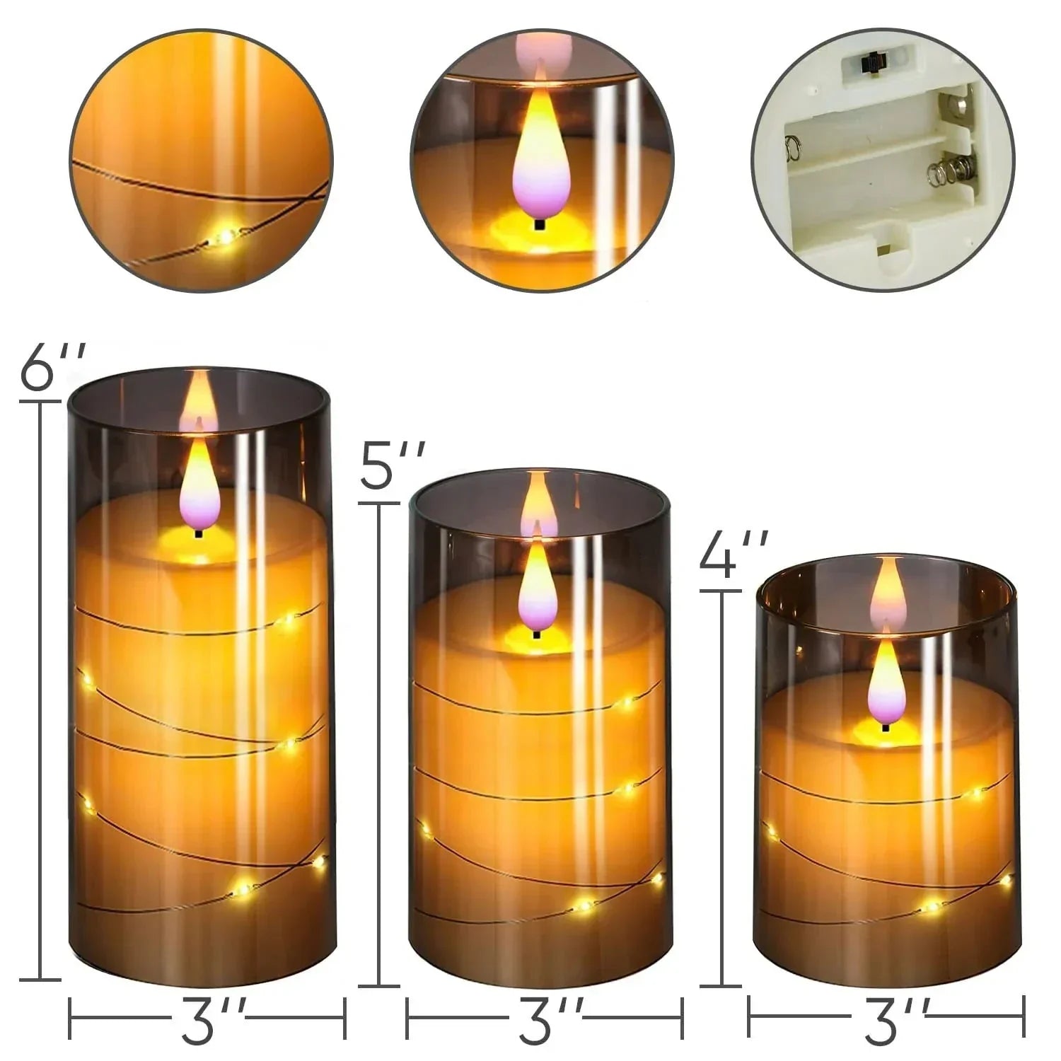 Flameflex - Kerzen mit LED ohne Flamme mit realistischem Effekt für eine warme und sichere Atmosphäre
