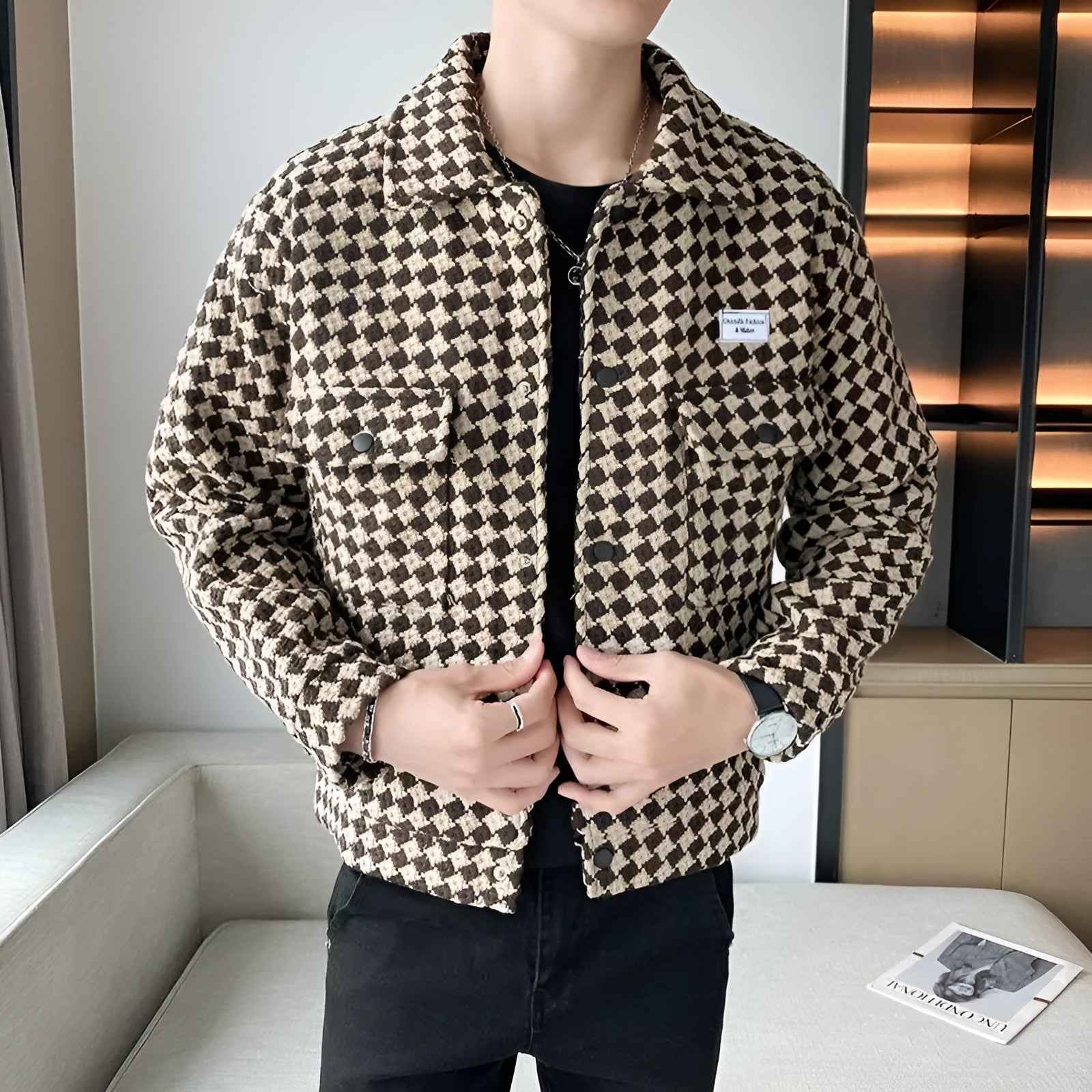 Giovanni Russo Elegante Tweed-Jacke für einen Anspruchsvollen Stil