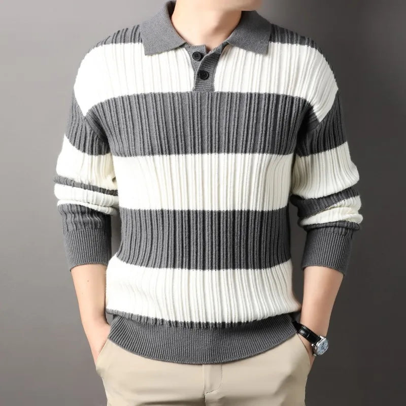 Wollpullover Axel mit gedrehtem Strick für einen warmen und eleganten Stil
