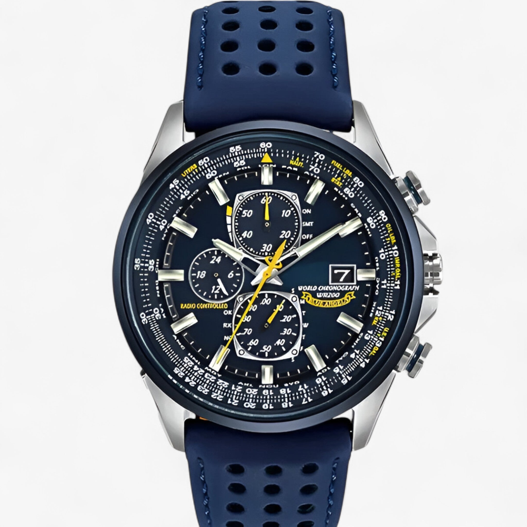 Uhr Chronograph Herr MultiSteel 42mm, Stahl Silber, Zifferblatt Blau Elegant