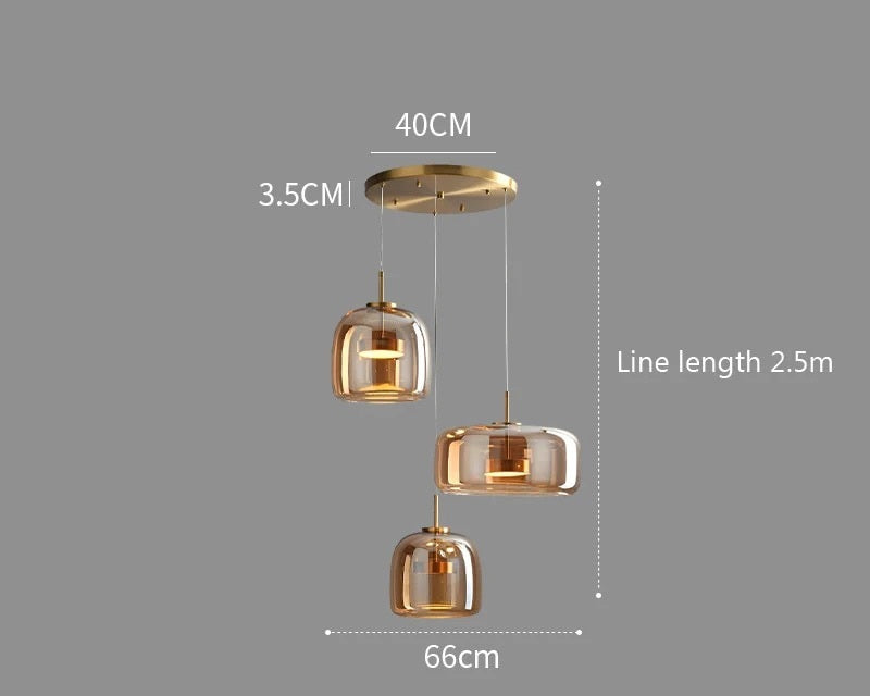 Luxus Glas & Metall Pendelleuchte - Elegante Hängeleuchte