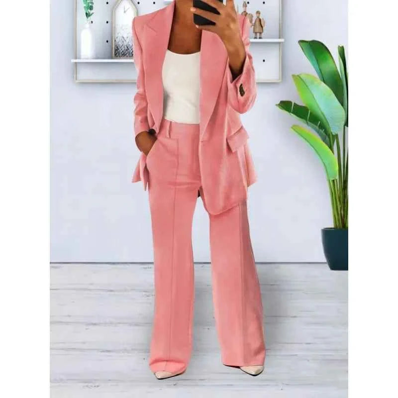 Kayla | Elegantes formelles Anzugset mit langem, maßgeschneidertem Blazer für Damen