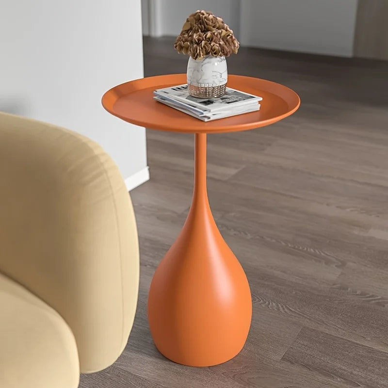 Ariessa - Mobischer runder Beistelltisch mit integrierter Beleuchtung für ein luxuriöses und modernes rundes Design für Sofa oder Bett
