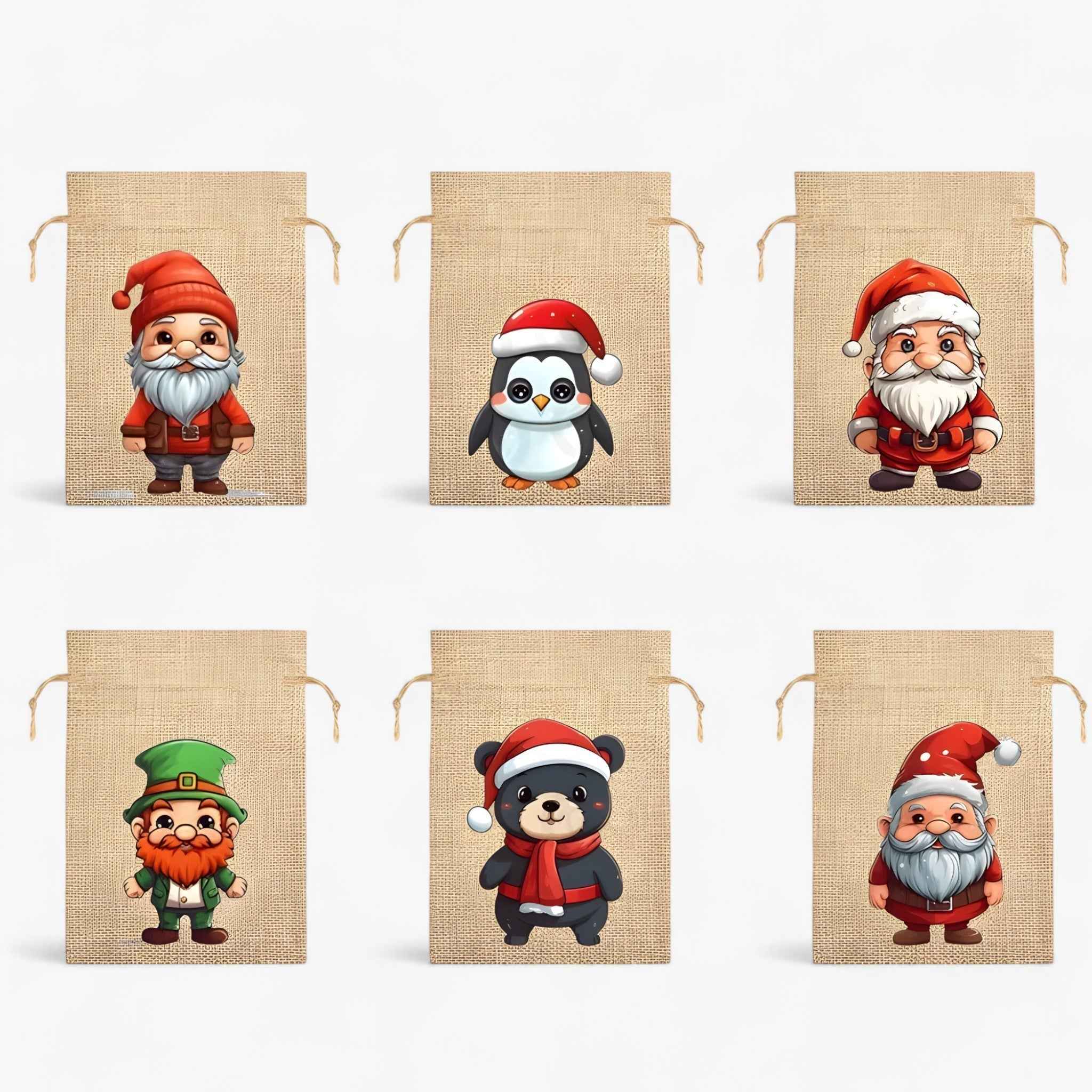 Joel | Festliche Weihnachtsgeschenktaschen mit Weihnachtsmännern - Perfekt, um Freude und Magie an Kinder zu verschenken