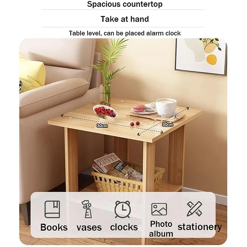 Zenyra - Stilvolles Massives Nachttisch mit Zwei Schichten für ein Modernes Schlafzimmer