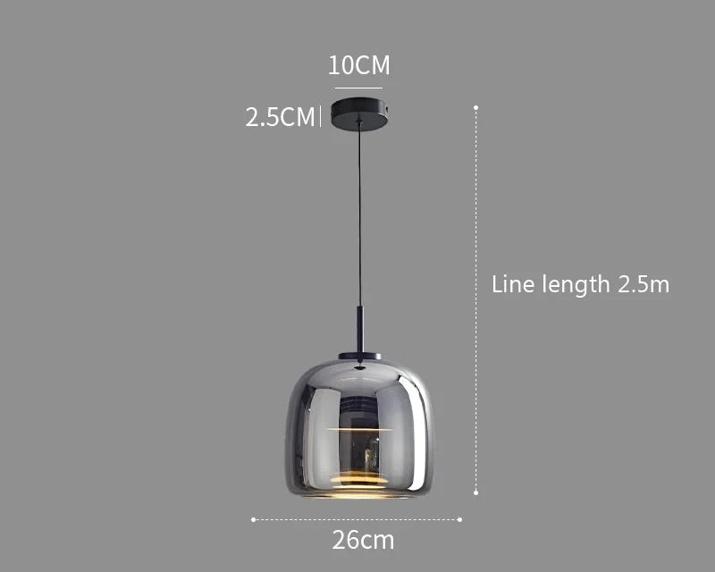 Luxus Glas & Metall Pendelleuchte - Elegante Hängeleuchte