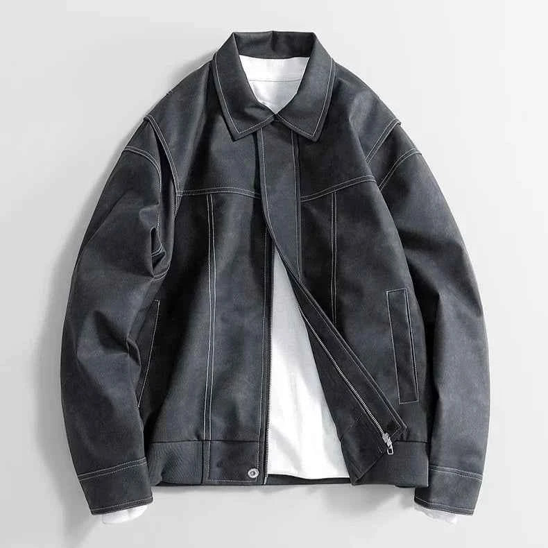 Modischer Leder-Motorradjacke für einen mutigen Look