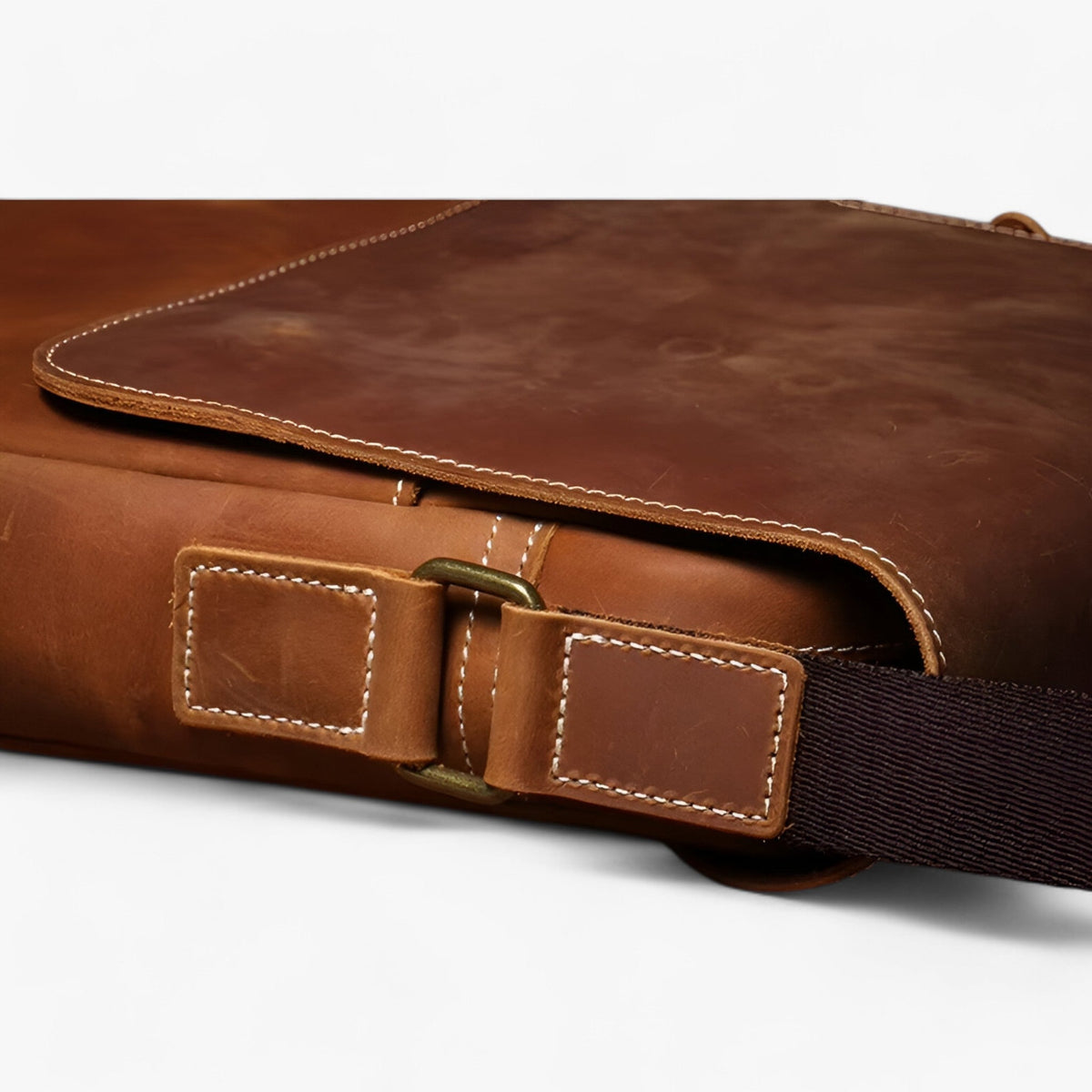 Kompakte Crazy-Horse-Leder Vintage Umhängetasche