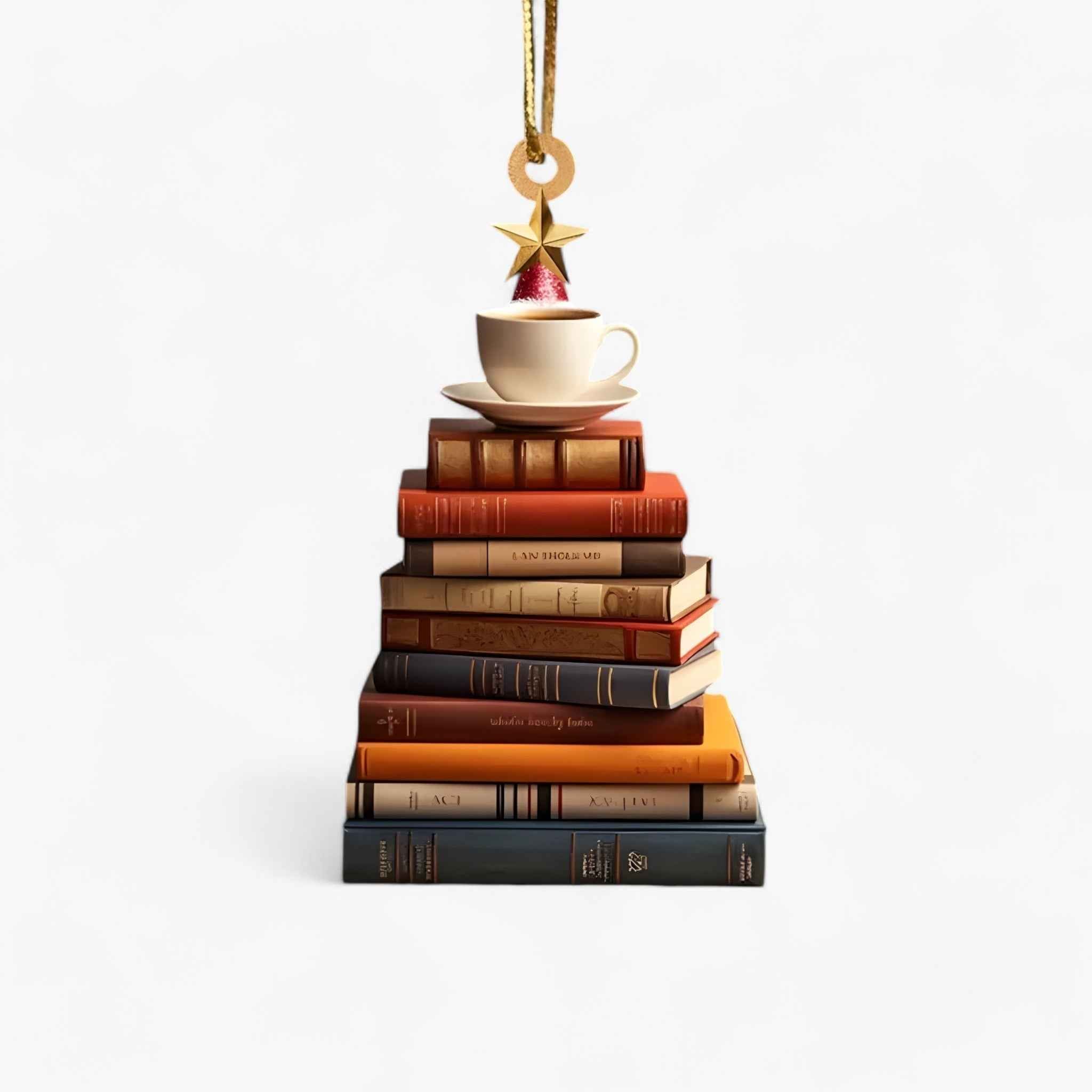 Kreative Weihnachtsdekoration mit Bücherliebhaber Pendellampe in Flach 2D-Acryl – Perfekt für Zuhause und Fenstergestaltung