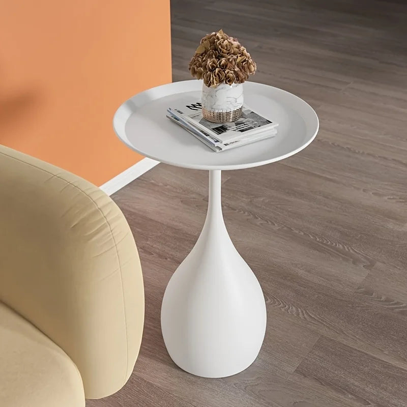 Ariessa - Mobischer runder Beistelltisch mit integrierter Beleuchtung für ein luxuriöses und modernes rundes Design für Sofa oder Bett
