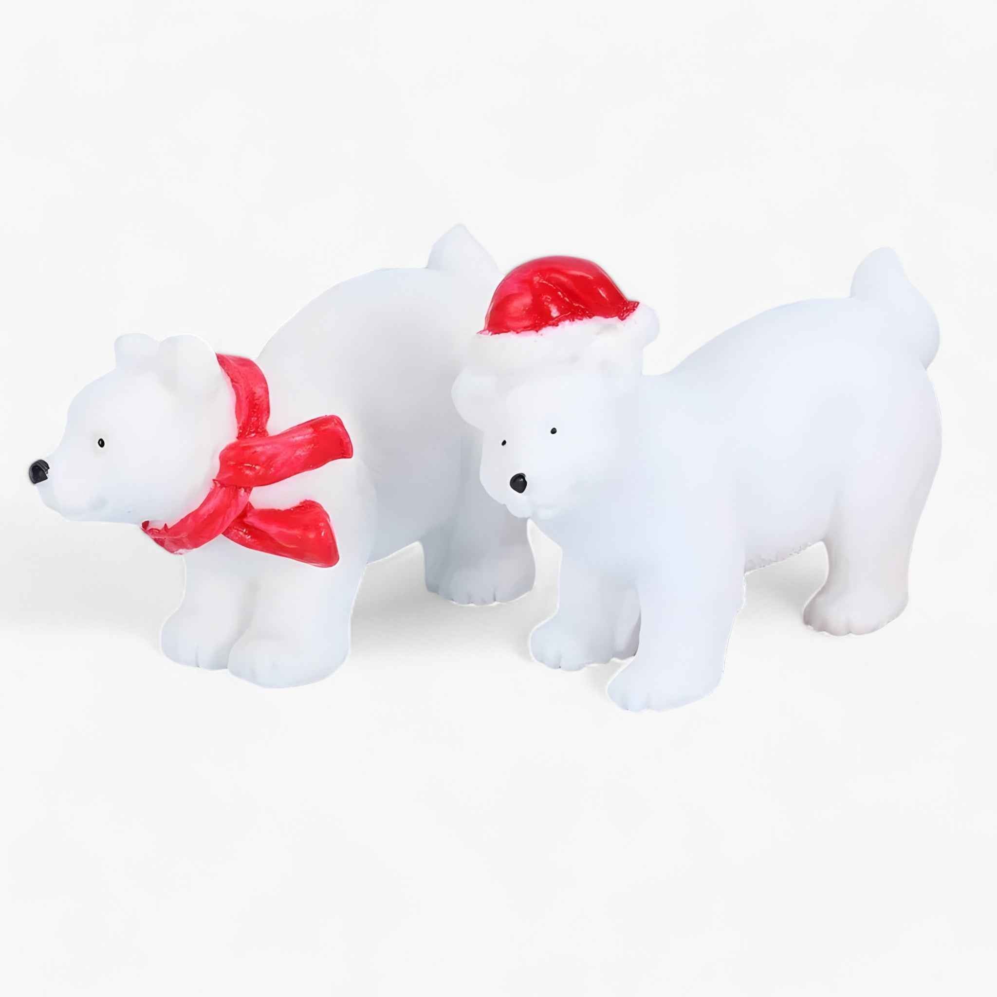 Léo | Miniatur-Eisbär Set - Perfekt für Weihnachtsdekorationen und DIY-Landschaftsprojekte