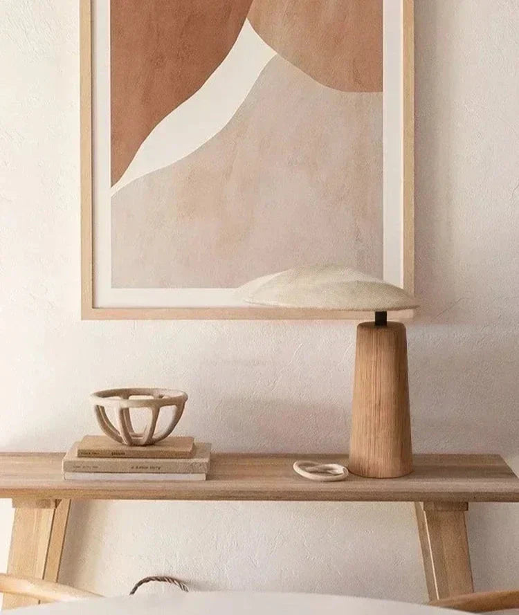 Vintage Holz Tischlampe mit Zen-LED-Beleuchtung – entspannende und elegante Atmosphäre