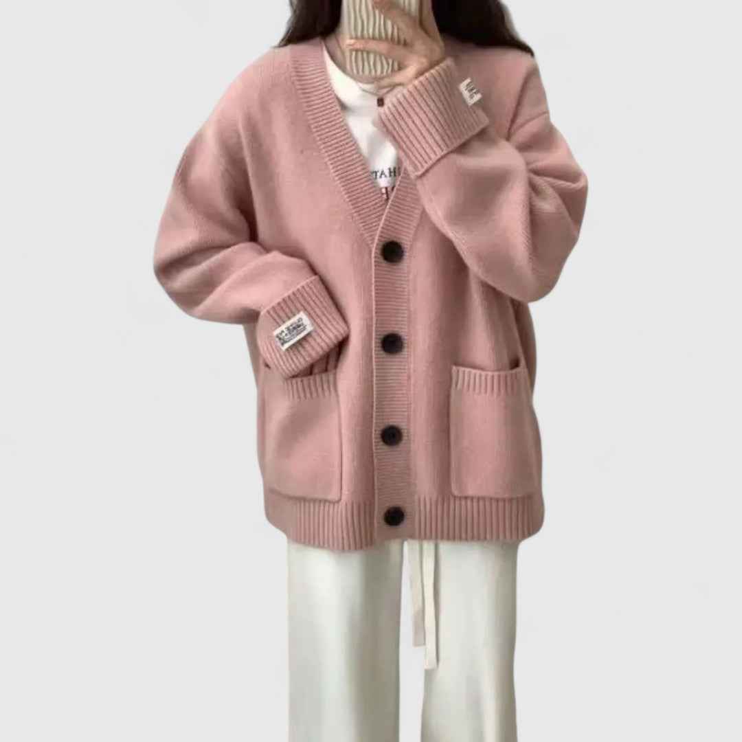 Elena - grob gestrickte Oversized Strickjacke für ultimativen Komfort