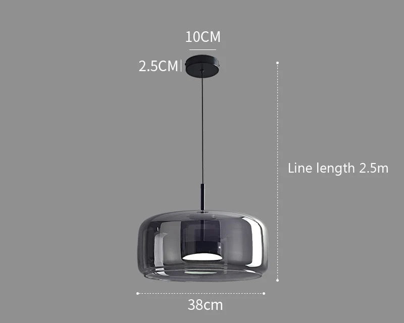 Luxus Glas & Metall Pendelleuchte - Elegante Hängeleuchte