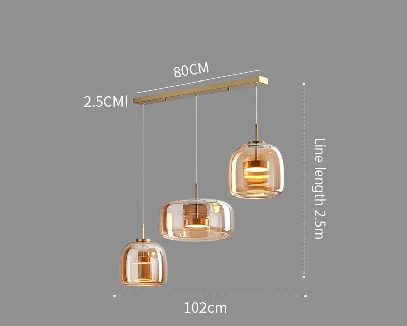 Luxus Glas & Metall Pendelleuchte - Elegante Hängeleuchte