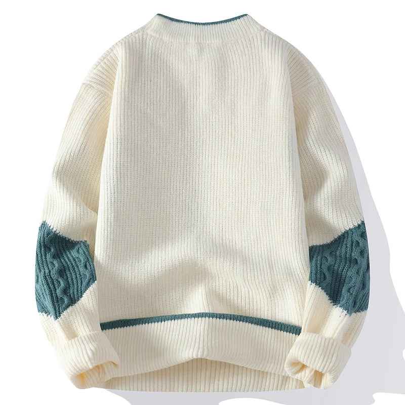 Weiches, tief sitzendes Patchwork-Strick-Pulli