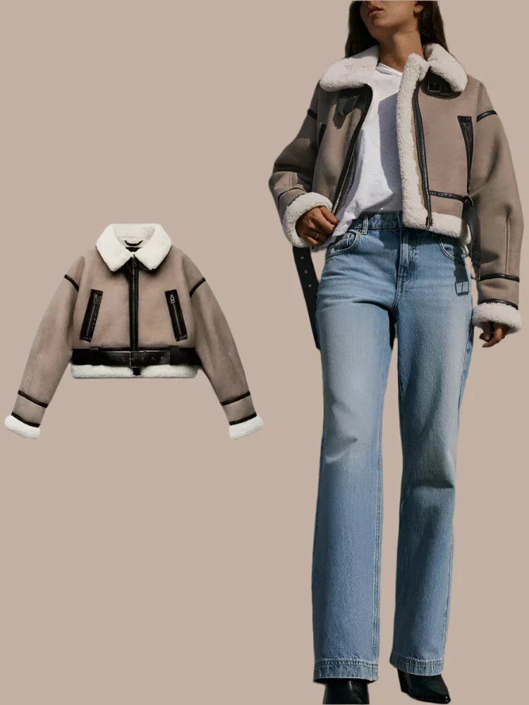 Wiebke – Elegante moderne Ledermantel für Damen für einen schicken und stilvollen Look