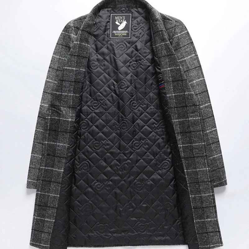 Eleganter Wollmantel mit Karomuster
