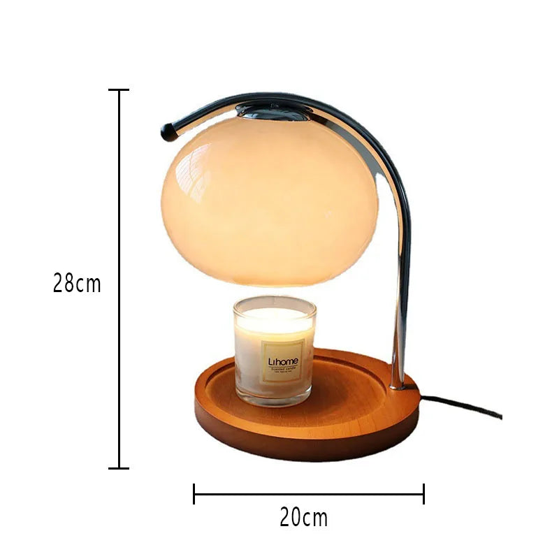 Vintage-Glas-Tischlampe im Bauhaus-Stil – Verstellbare LED und elegantes Design