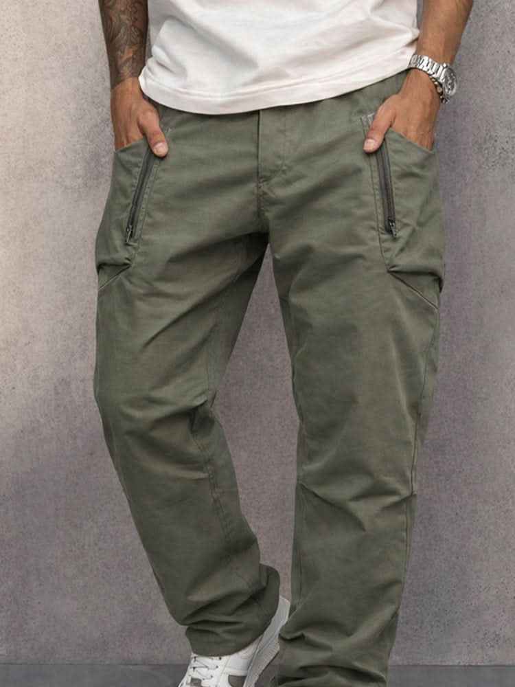 Herren Baumwoll-Cargohose - robust, bequem, mit Sicherheitstaschen