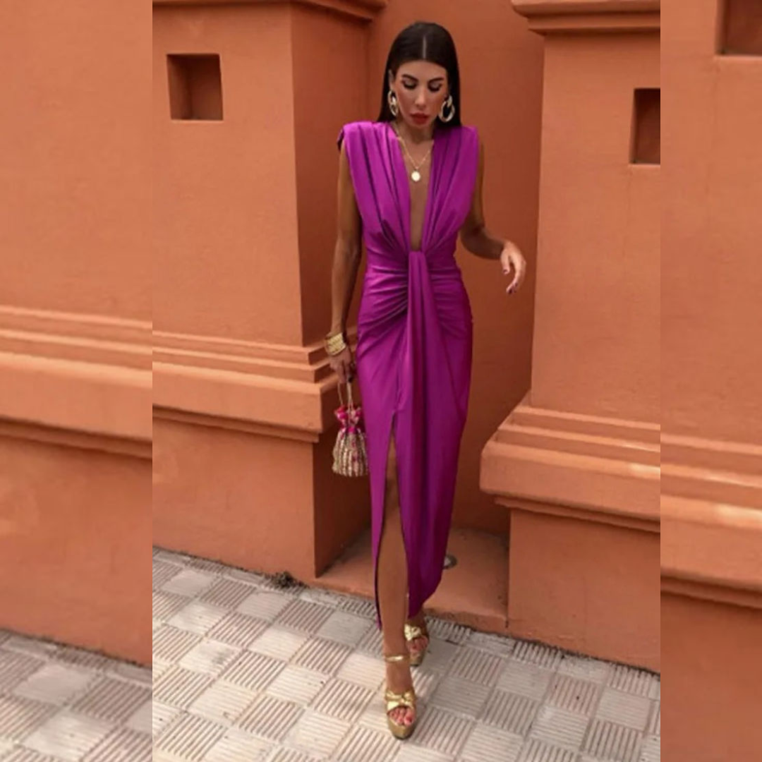 Isabelle - Party-Kleid mit tiefem V-Ausschnitt