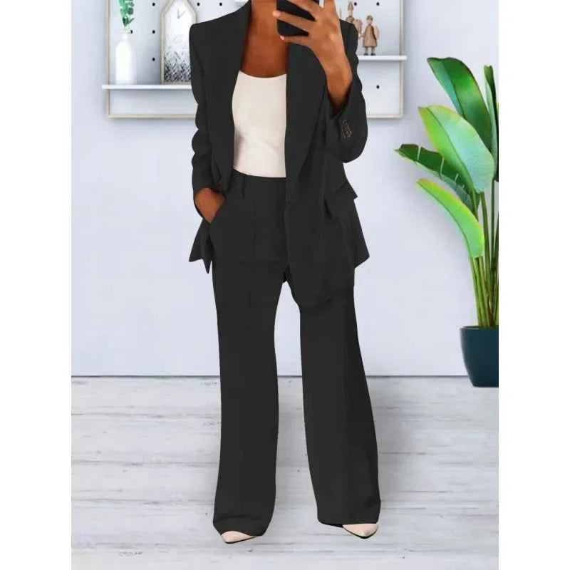 Kayla | Elegantes formelles Anzugset mit langem, maßgeschneidertem Blazer für Damen