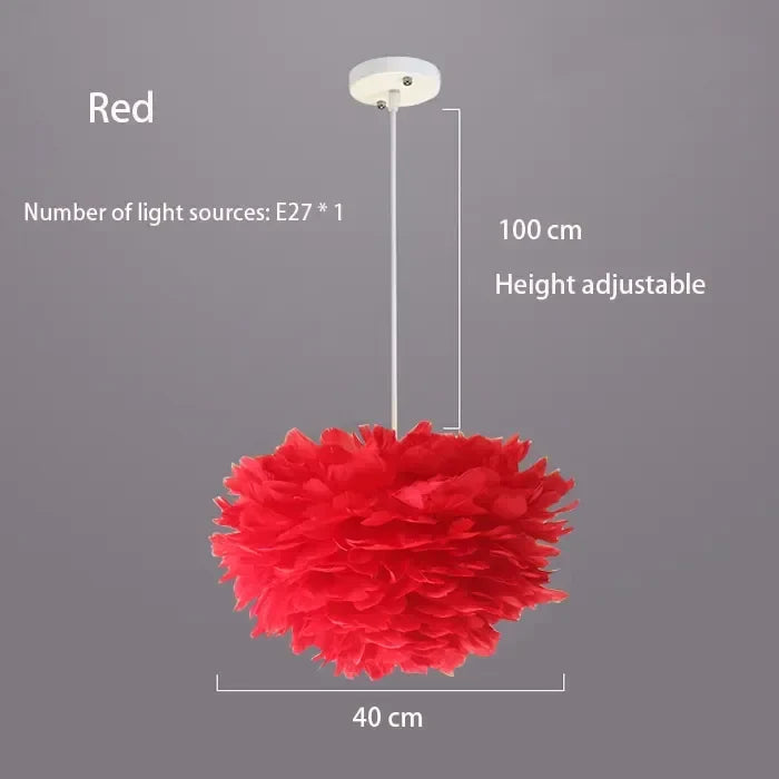 Virethia – Skandinavische Hängeleuchte mit eleganten Federn und moderner LED-Beleuchtung