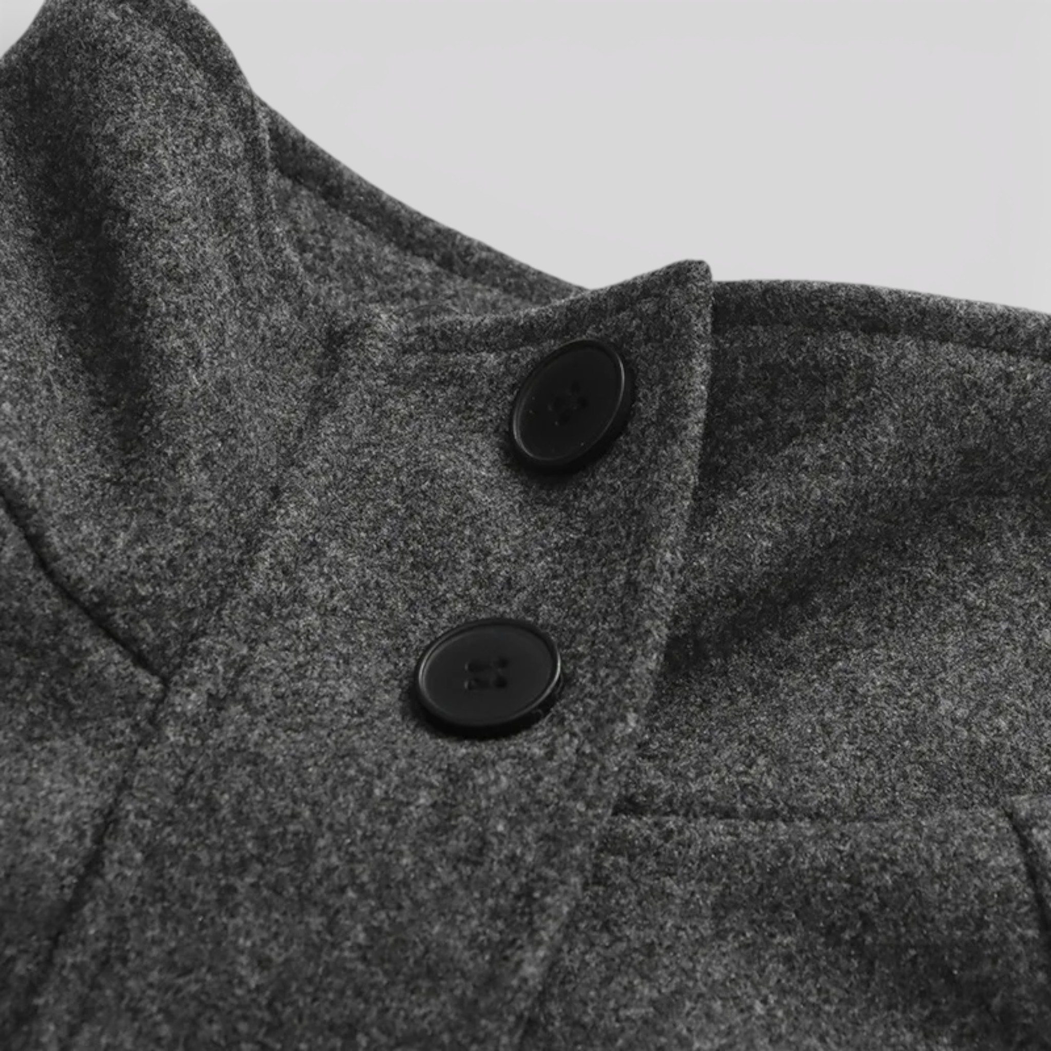Giacca invernale vintage in lana con collo dritto e bottoni per uno stile chic e senza tempo