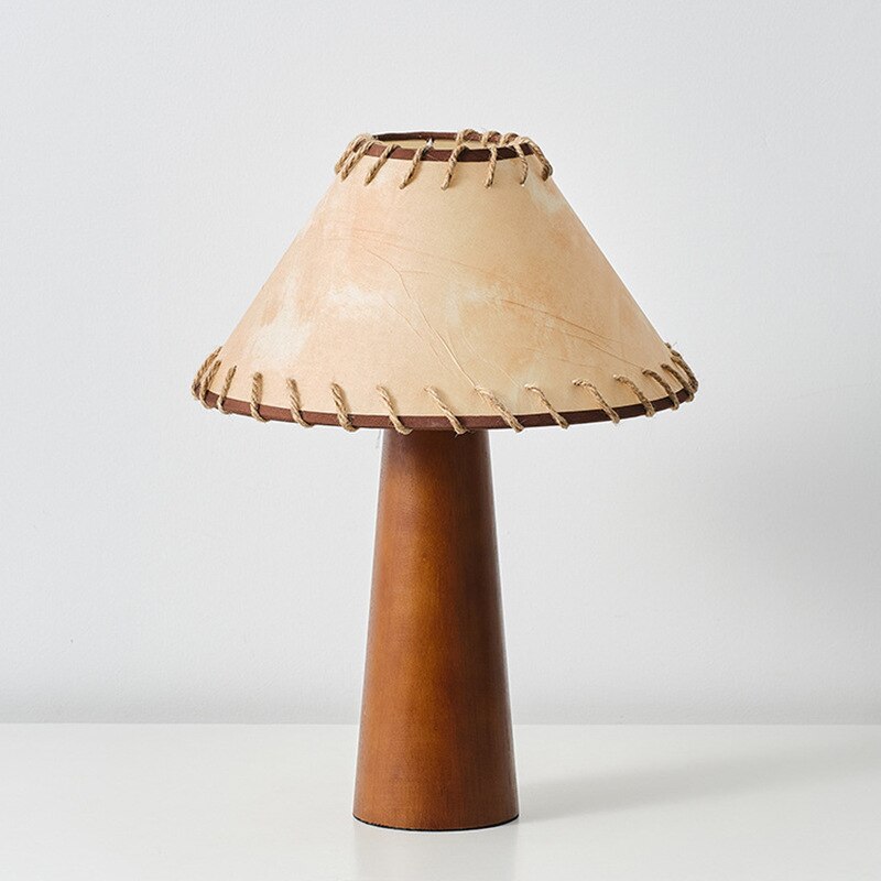 Calyra - Warme Holz-LED-Tischlampe im Wabi-Sabi Japanischen Rustikalen Stil