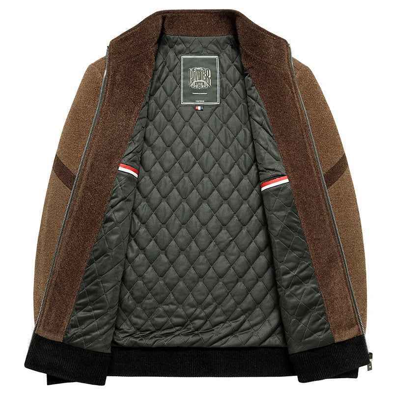 Frottee mit Farbblock-Kragen aus Samt