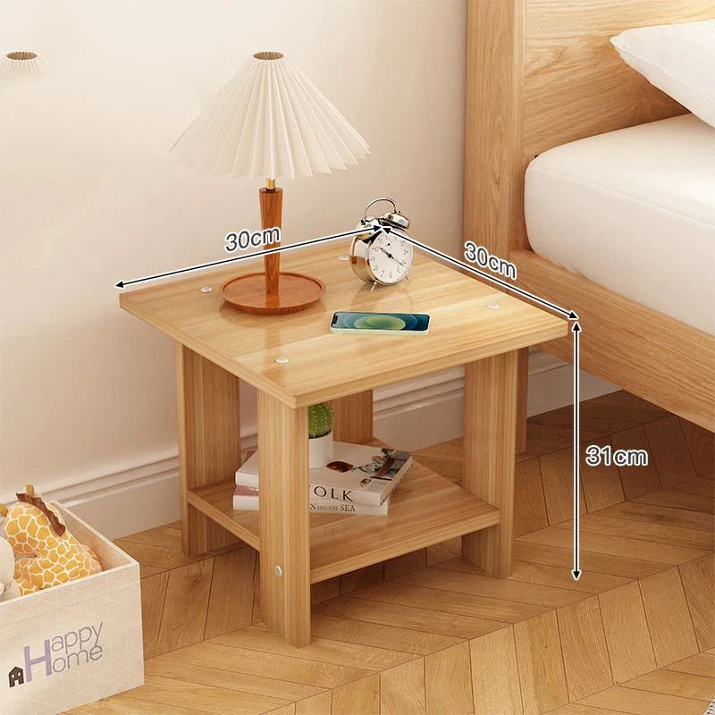 Zenyra - Stilvolles Massives Nachttisch mit Zwei Schichten für ein Modernes Schlafzimmer