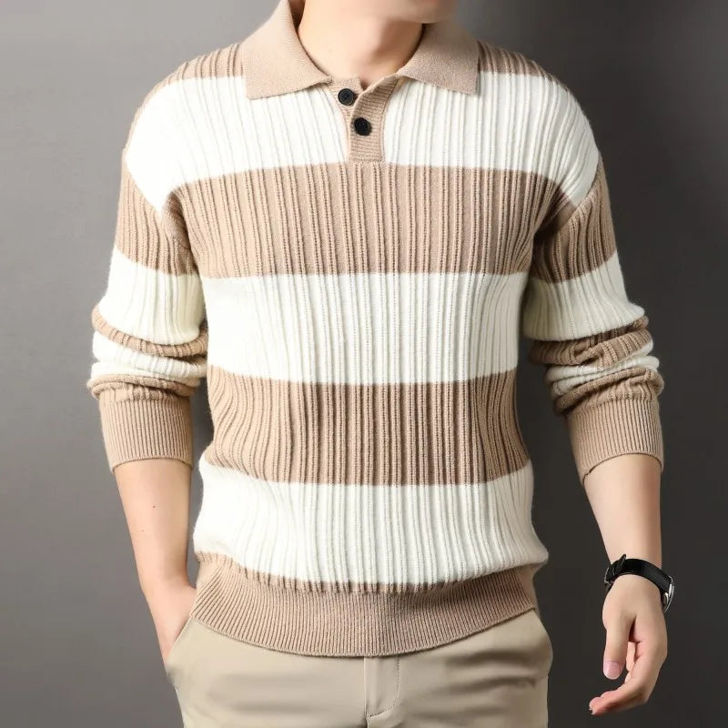 Wollpullover Axel mit gedrehtem Strick für einen warmen und eleganten Stil