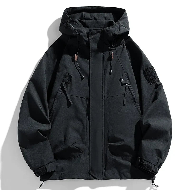 Herren Wasserdichte Kapuzen-Windjacke