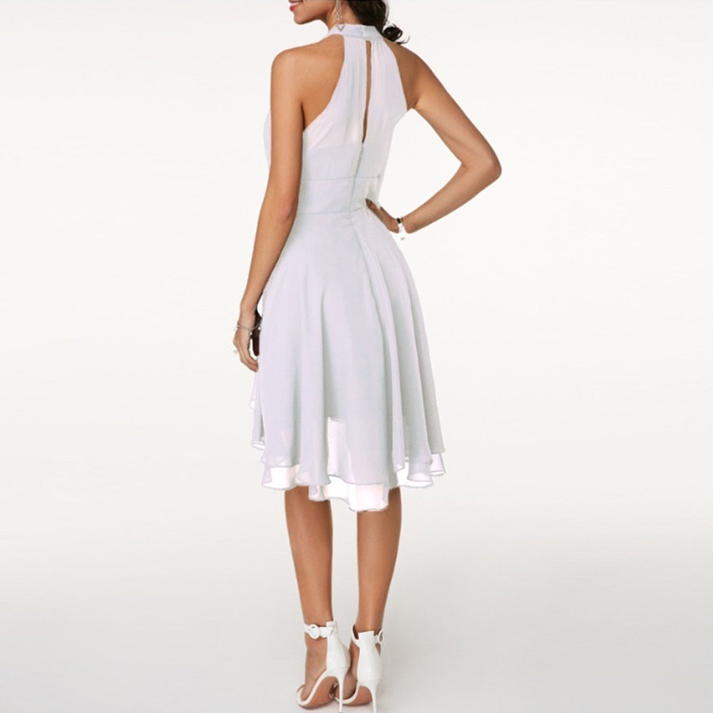 Midikleid Damen elegant - Fließender Schnitt mit Rüschendetails