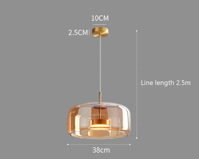 Luxus Glas & Metall Pendelleuchte - Elegante Hängeleuchte