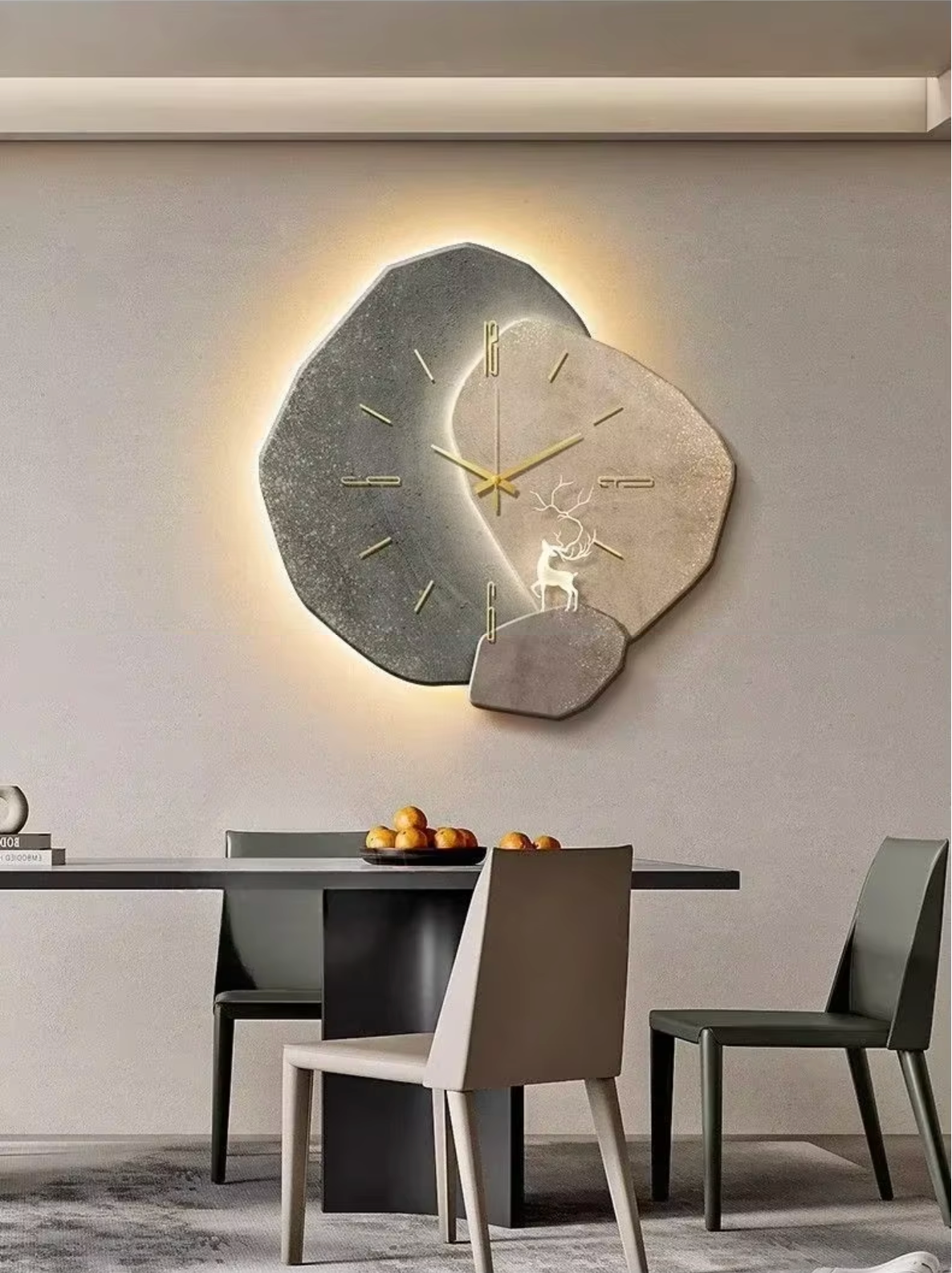 Holz-Wanduhr mit LED - Natürliches & Stilles Design